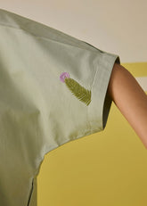 A Model Wearing Poplin Summer Evening Organic Cotton Kurta Top , curated by Only Ethikal